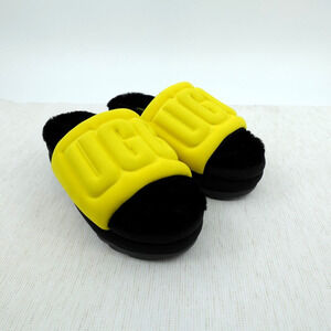 UGG Maxi Graphic Slides‎ Womens 9 Canary Chunky Sandals Platform Y2K
